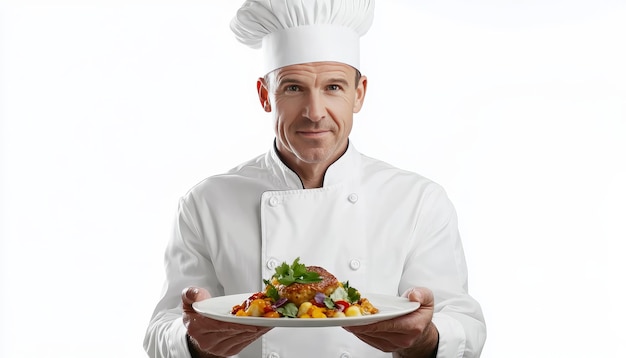 Kucharz prezentujący danie